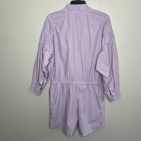 AKNVAS Womens Ketevan Romper Small S Purple Cotton USA Long-Sleeve Tie-Waist - Picture 9 of 15